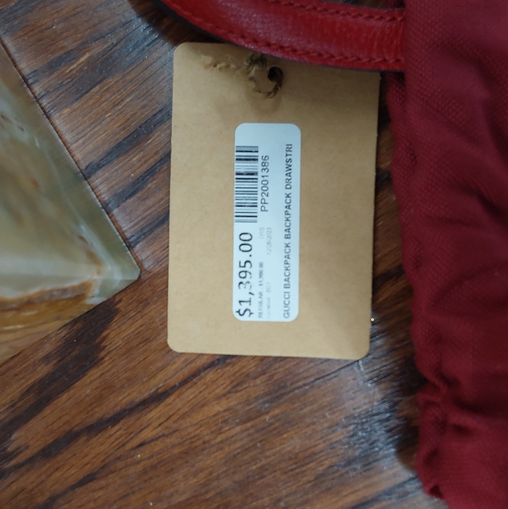 Gucci Red and Blue Canvas Backpack